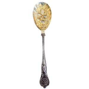 Vintage S.G. Sheffield, RATTAIL Silver Plate, EPNS A1 Raised Fruit Serving Spoon